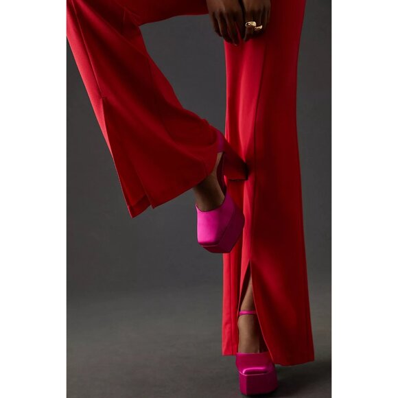 Anthropologie Jumpsuit Red NWT Hutch Flare Front-Slit Size 6 - Picture 2 of 12